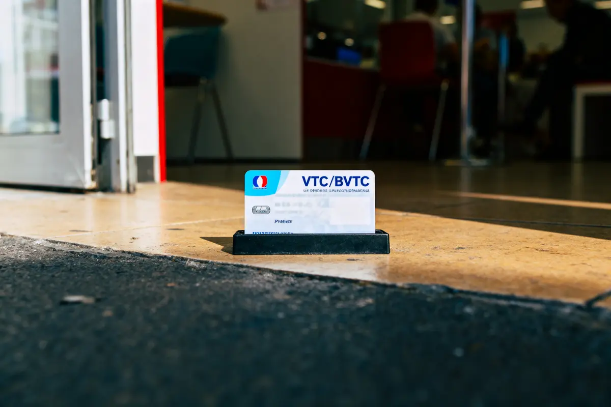 pexels-michal-pech-213601-757318 (1) Carte VTC/BVTC posée sur un support, en extérieur, devant une porte ouverte d'un local.