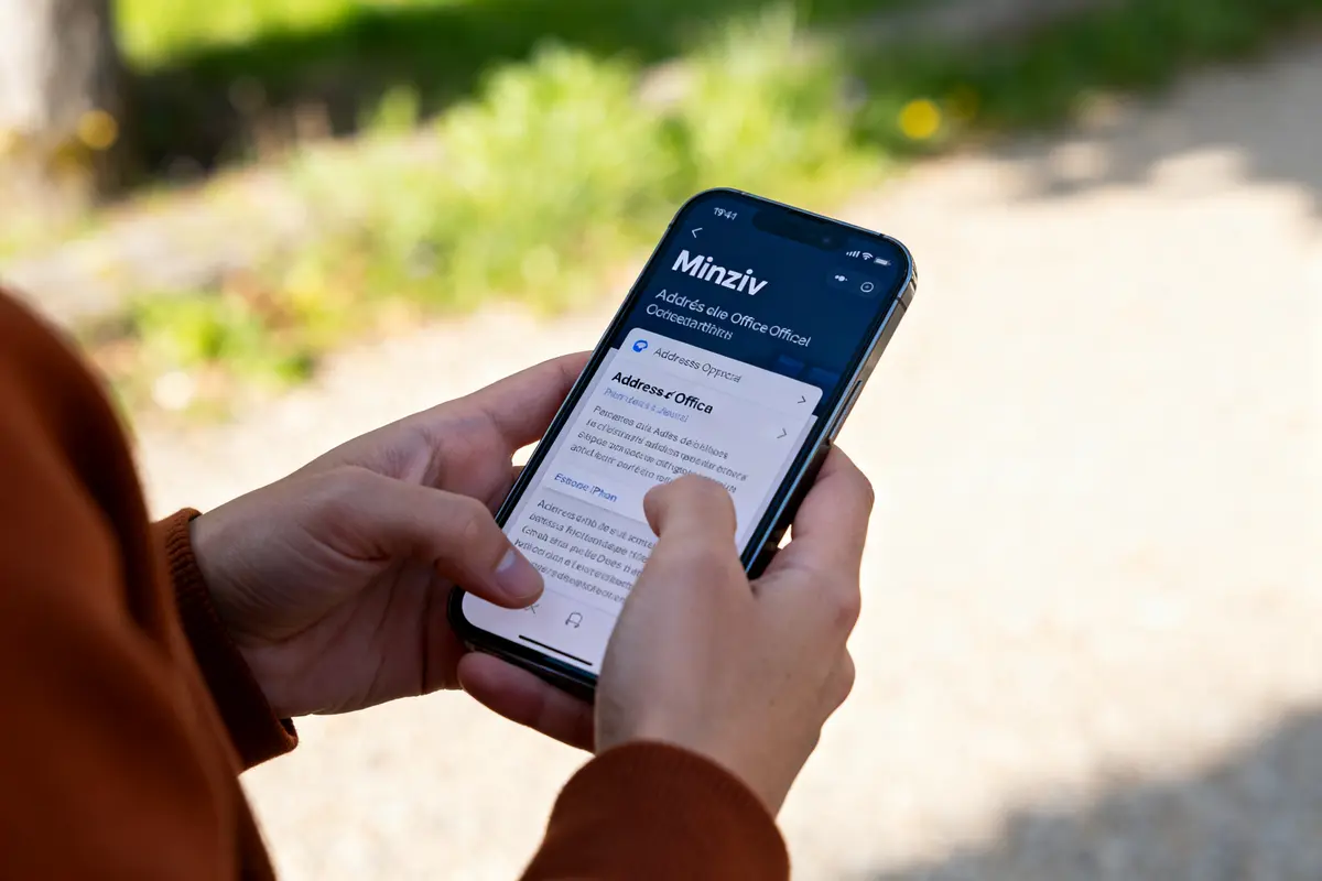 pexels-michal-pech-213601-757318 (1) Personne utilisant l'application Minziv sur smartphone, en extérieur sur chemin ensoleillé