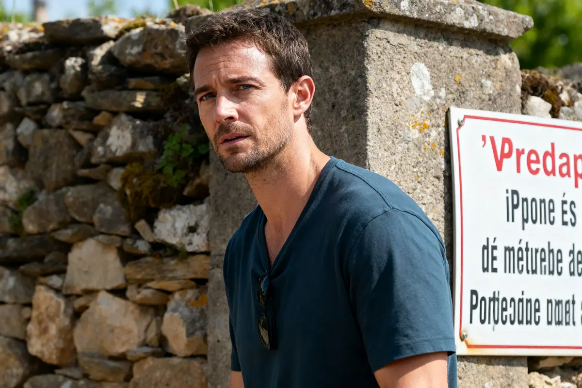 pexels-michal-pech-213601-757318 (1) Un homme devant un mur en pierre avec un panneau mentionnant Vredap