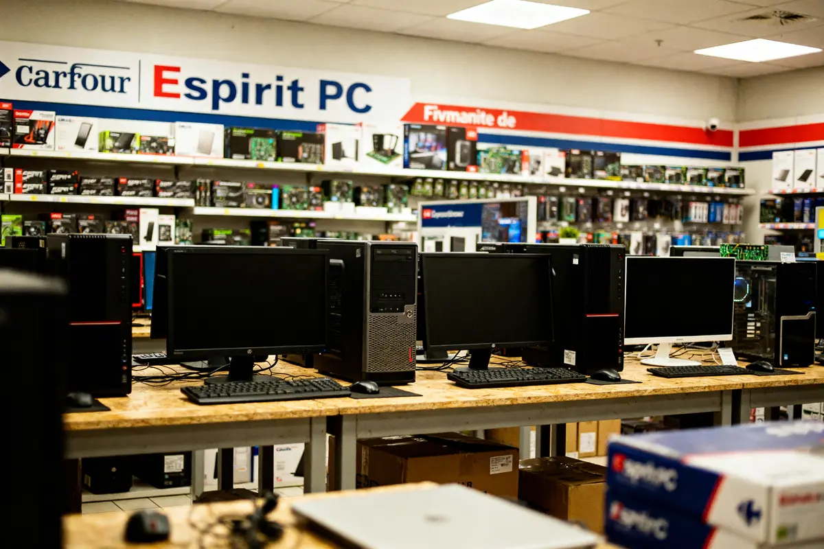 pexels-michal-pech-213601-757318 (1) Ordinateurs exposés dans le magasin d'informatique Esprit PC avec composants en arrière-plan