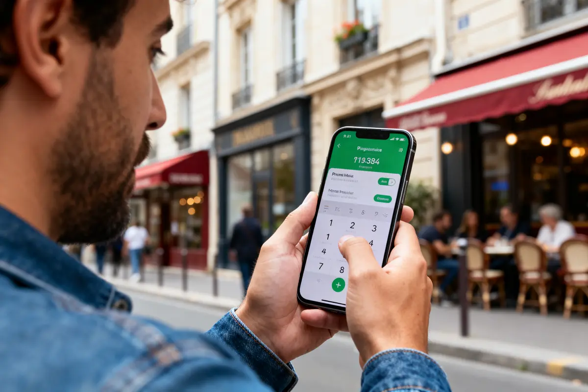 pexels-michal-pech-213601-757318 (1) Homme tapant sur smartphone pour trouver quelqu'un avec son numéro devant un café parisien