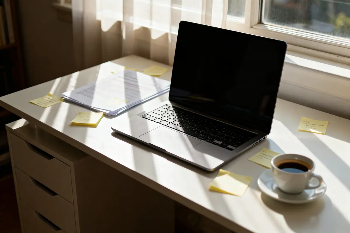 pexels-michal-pech-213601-757318 (1) Bureau avec ordinateur portable, café et calculs sur le SMIC pour 39 heures de travail